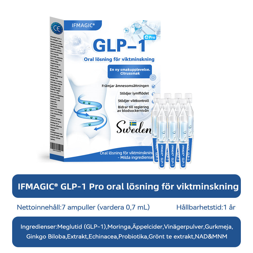 IFMAGIC® GLP-1 Pro Oral lösning för viktminskning 🌲En dos per dag – synliga resultat inom 7 dagar👩‍⚕️Lämplig för fetma, hjärt-kärlsjukdomar, diabetes, sömnapné, högt kolesterol och höga blodfetter, ledproblem med mera